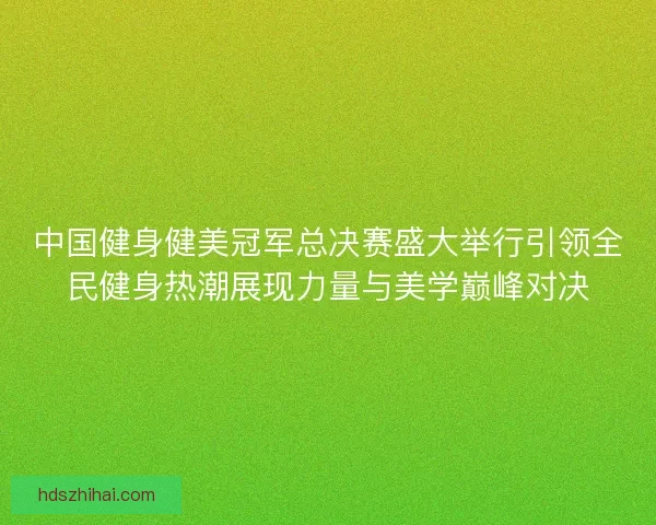 中国健身健美冠军总决赛盛大举行引领全民健身热潮展现力量与美学巅峰对决
